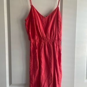 Poppy colored linen J.Crew dress, size S